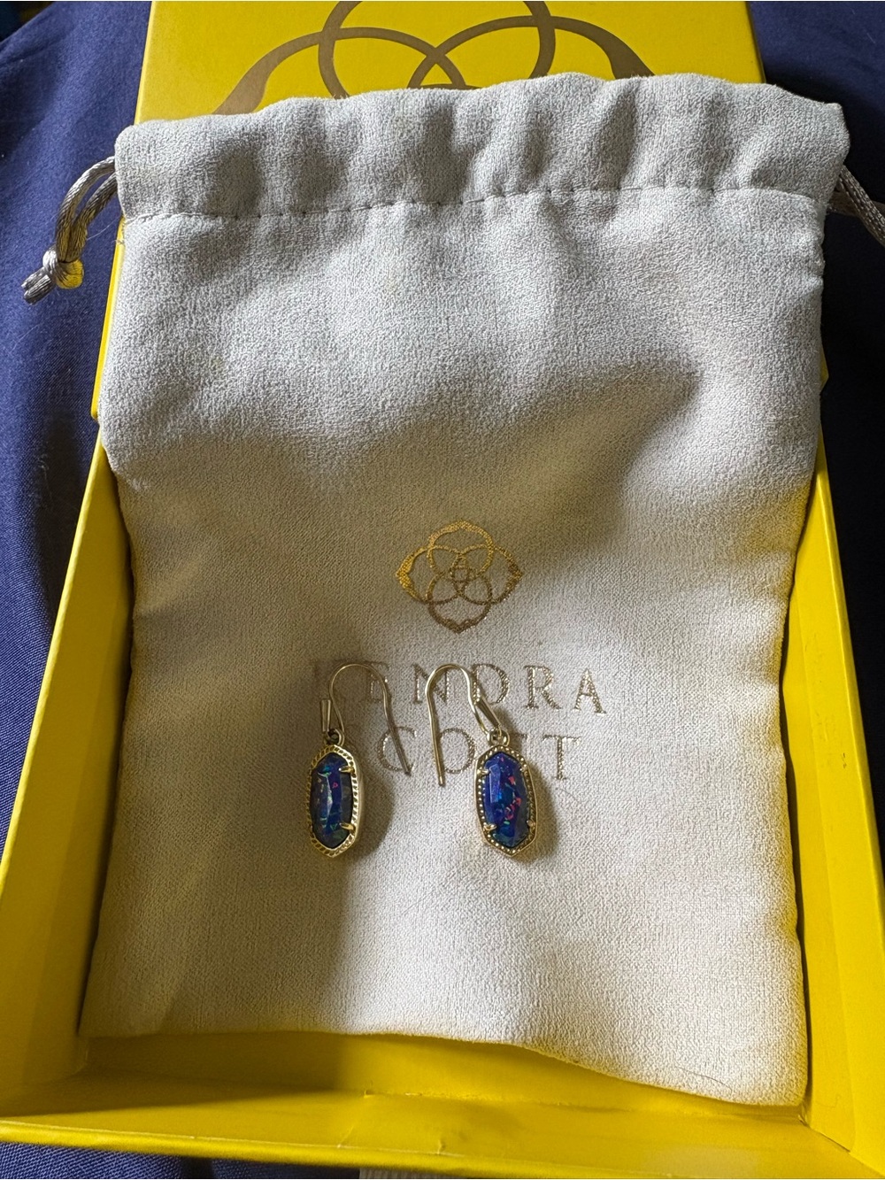 Kendra Scott rare Blue opal Lee Drop Earrings